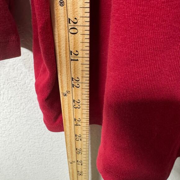 Lauren Ralph Lauren 2X Red 100% Cotton Long Sleeve Top Logo Button Classic Fit - Picture 4 of 8